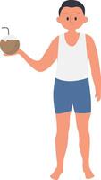 Man Summer Beach Character vector