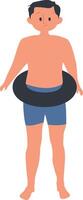 Man Summer Beach. vector