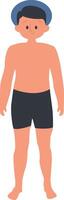 Man Summer Beach Character. vector