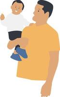Father Day Character with Cartoon Design. vector