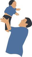 Father Day Character in Flat Design. vector