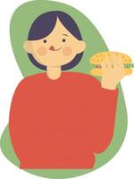 Character of Hamburger Day with Cartoon Design. vector