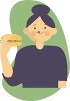Character of Hamburger Day with Flat Design. vector