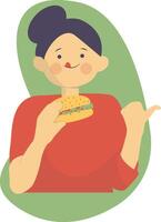Character of Hamburger Day with Cartoon Design vector