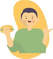 Character of Hamburger Day in Flat Design vector