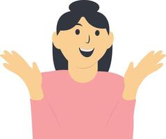 Excited Person Character with Cartoon Design Concept vector