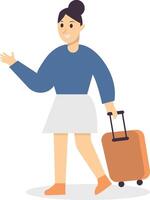 Traveler Character with Cartoon Design vector