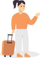 Traveler Character with Cartoon Design. vector