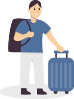 Traveler Character with Flat Design vector