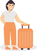 Traveler Character with Cartoon Design Concept vector