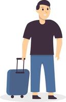Traveler Character on White Background vector
