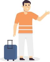 Traveler Character with Flat Design. vector