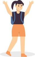 Traveler Character in Cartoon Design vector