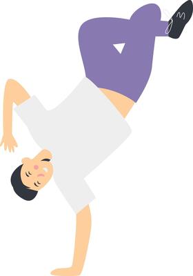 Street Dancer Character in Cartoon Design Style