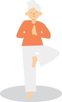 Activities Old People Character in Flat Design. vector