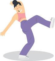 Street Dancer Character with Flat Design. vector