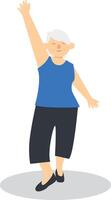 Activities Old People Character with Flat Design. vector