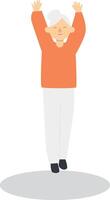 Activities Old People Character with Cartoon Design vector