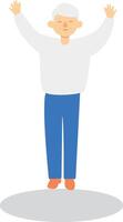Activities Old People Character with Cartoon Shape vector
