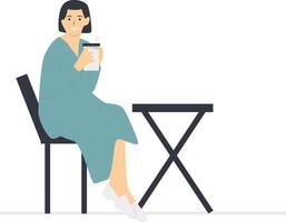 People Sitting at the Cafe Isolated with Flat Design vector