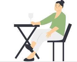 People Sitting at the Cafe Isolated on White Background. vector