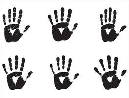 Hand print silhouette white background vector