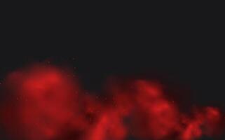A red smoke cloud on a black background vector