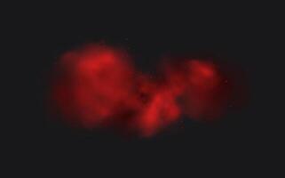 A red cloud of smoke is shown on a black background vector