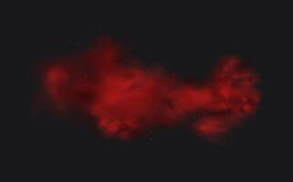 A red smoke cloud on a black background vector