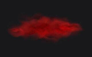 Red powder on black background vector