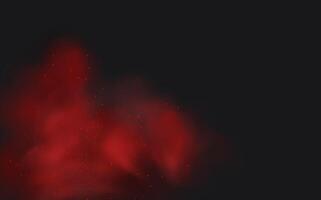 A red smoke cloud on a black background vector
