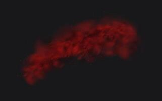 A red liquid is being sprayed on a black background vector