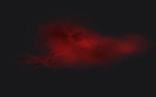A red smoke cloud on a black background vector