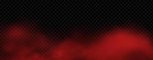 Red smoke on black background vector
