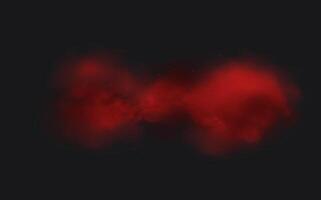 A red smoke cloud on a black background vector