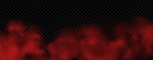 Red smoke on black background vector