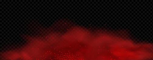 Red smoke on black background vector