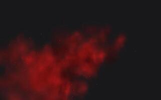 A red cloud of smoke is shown on a black background vector