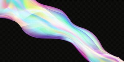 A rainbow colored wave on a black background vector