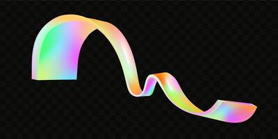 A rainbow colored ribbon on a black background vector