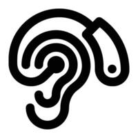 Smart Hearing Device Outline Icon vector