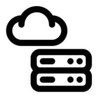 Cloud Storage, Cloud Hosting Outline Icon vector
