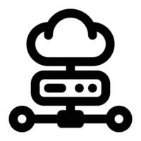 Cloud Hosting, Cloud Server Outline Icon vector