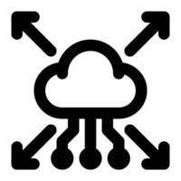 Cloud Deployment, IoT Outline Icon vector