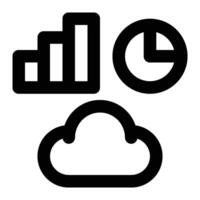 Cloud Analytics, Performance Outline Icon vector
