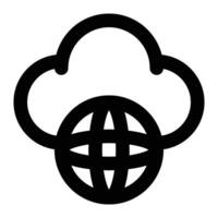 Public Cloud, Cloud Server Outline Icon vector