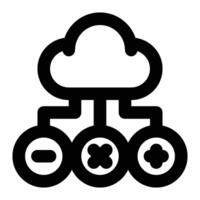 Cloud Accounting, Platform Outline Icon vector
