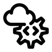 Cloud Programming, Development Outline Icon vector