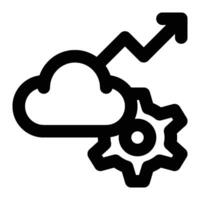 Cloud Performance, Optimization Outline Icon vector
