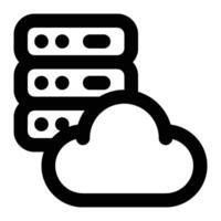 Cloud Hosting, Data Outline Icon vector